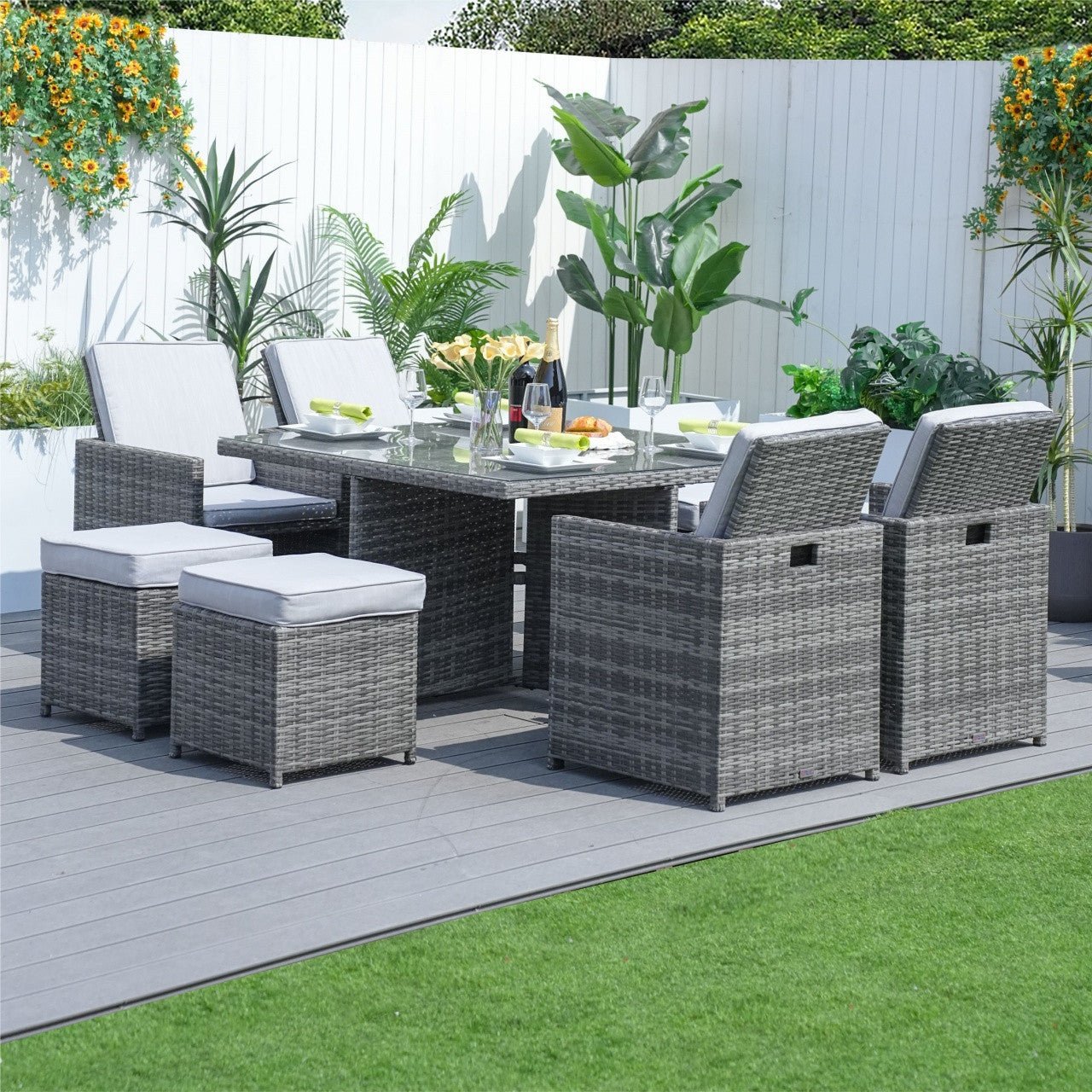 4 - Seat Cube Outdoor Dining Table (PAD - 3233B - Table) - Direct Wicker