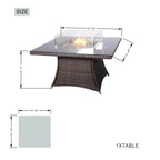 4-Seat Outdoor Fire Pit Set - Parma Chairs with Cube Fire Pit Table (PAG-1104+009) - Direct Wicker