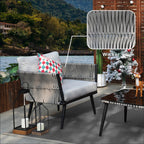 4-Seat Patio Aluminum Frame Wicker Sofa Set with Coffee Table (PAS-1649B) - Direct Wicker