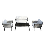 4-Seat Patio Aluminum Frame Wicker Sofa Set with Coffee Table (PAS-1649B) - Direct Wicker