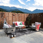 4-Seat Patio Aluminum Frame Wicker Sofa Set with Coffee Table (PAS-1649B) - Direct Wicker