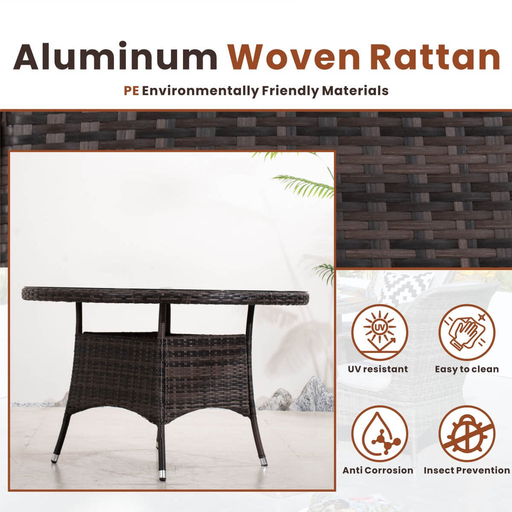 4-Seat Round Outdoor Dining Table (PAD-1709-Table) - Direct Wicker