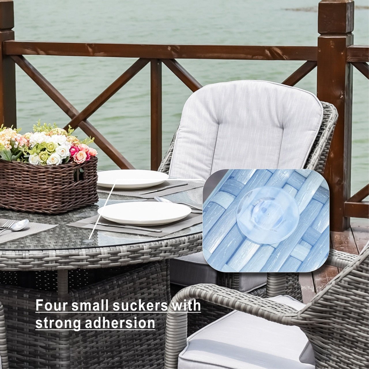 4 - Seat Round Outdoor Dining Table (PAD - 1709 - Table) - Direct Wicker
