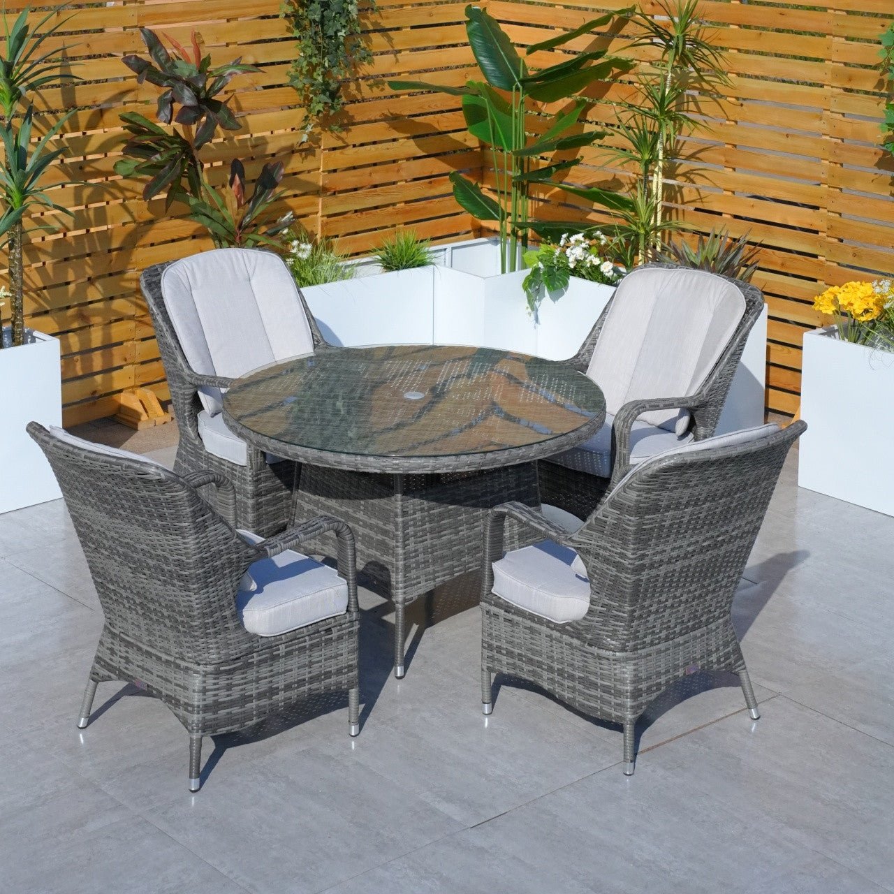4 - Seat Round Outdoor Dining Table (PAD - 1709 - Table) - Direct Wicker