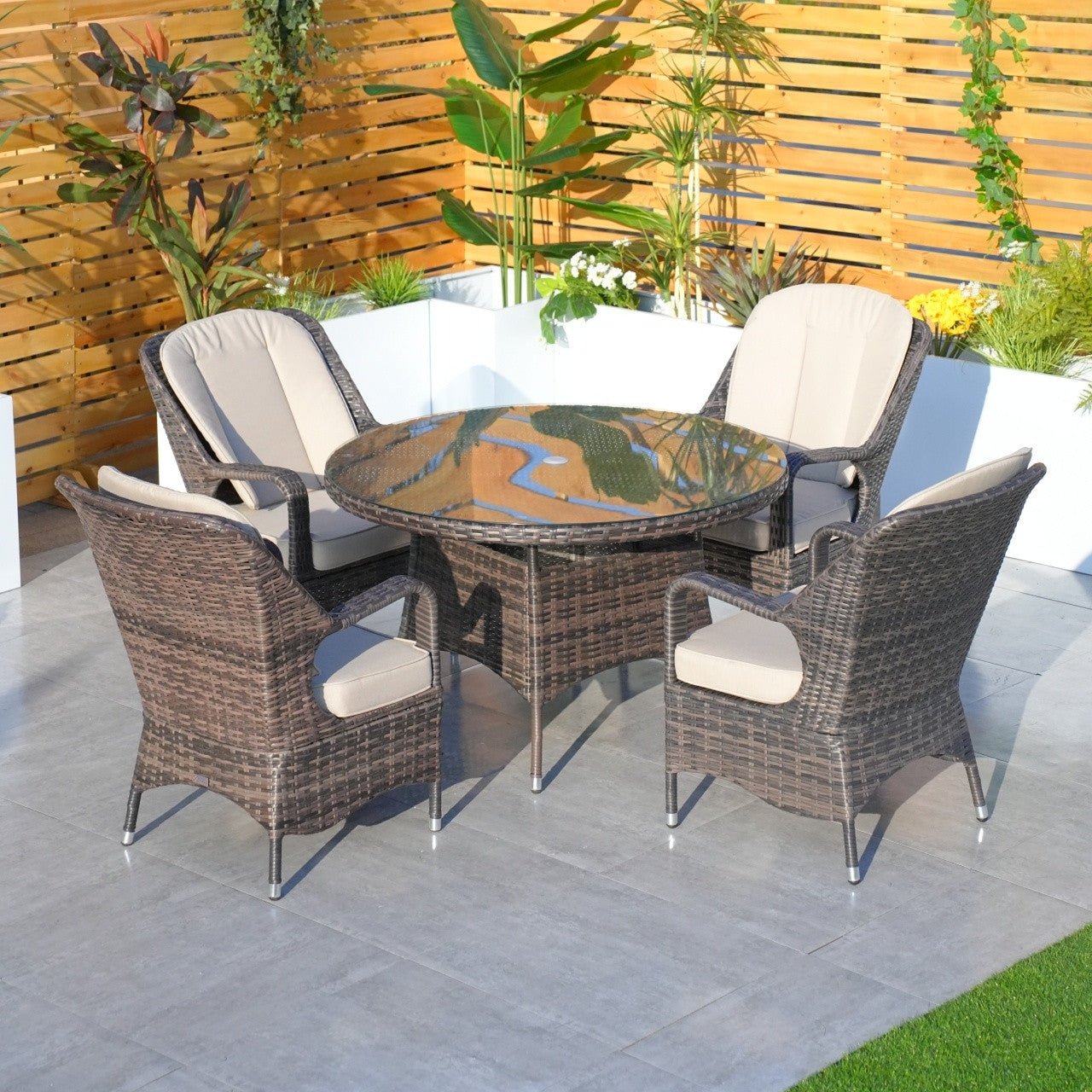4 - Seat Round Outdoor Dining Table (PAD - 1709 - Table) - Direct Wicker