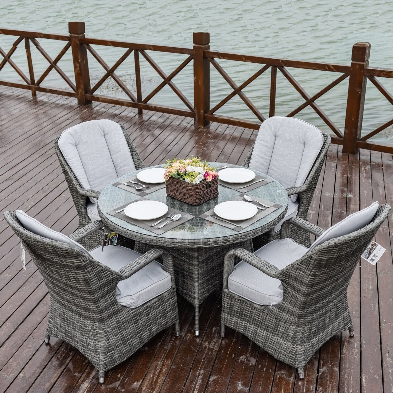 4 - Seat Round Outdoor Dining Table (PAD - 1709 - Table) - Direct Wicker