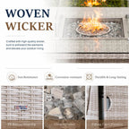4-Seat Square Fire Pit Table (PAG-1104-T) - Direct Wicker