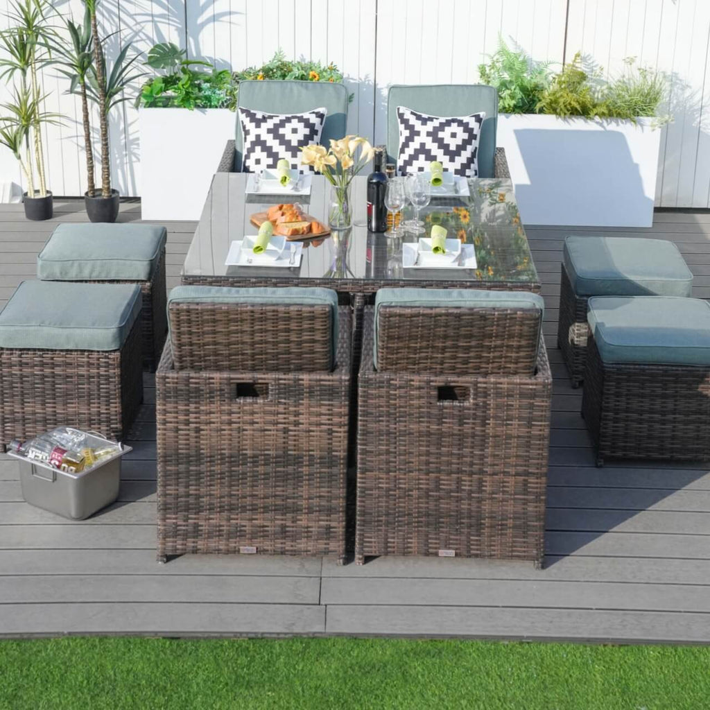 4 - Seater Outdoor Dining Set - Carmel Chairs with Cube Dining Table (PAD - 3233B) - Direct Wicker