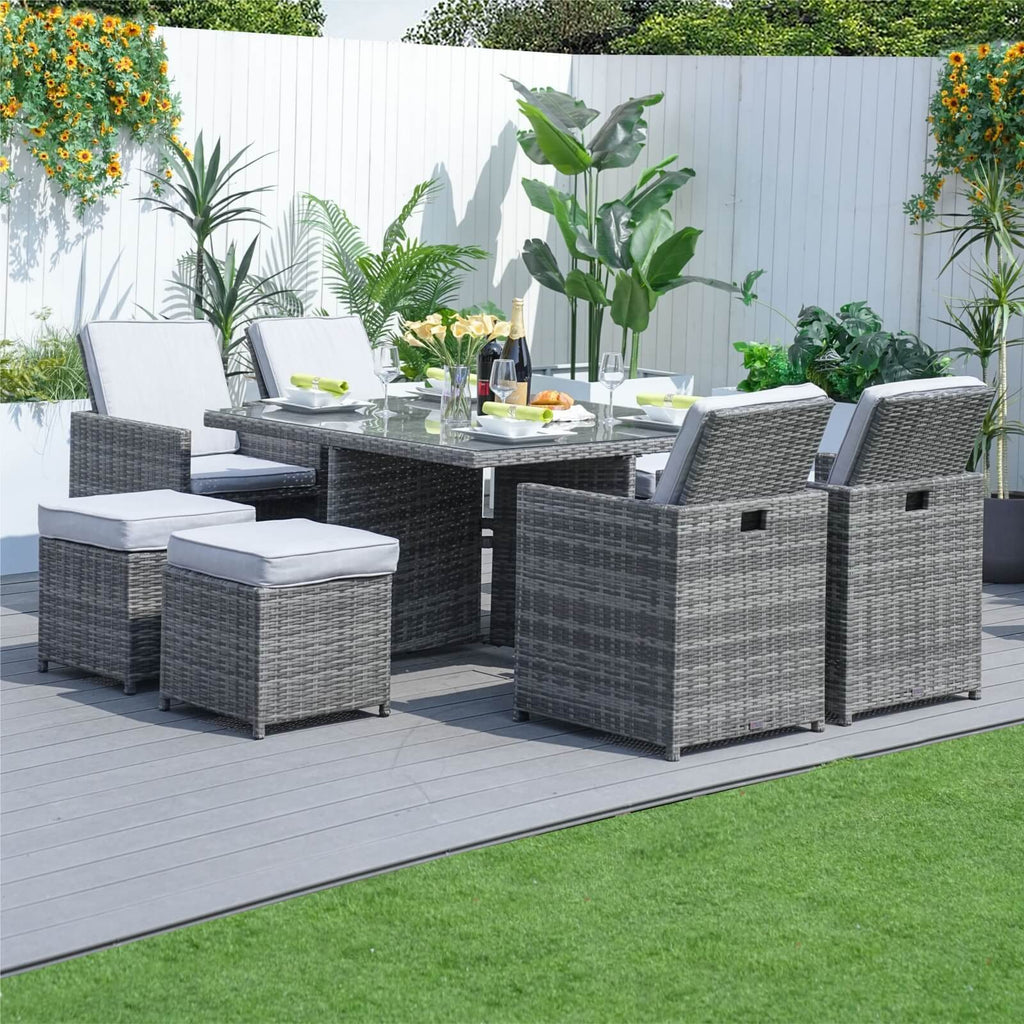 4 - Seater Outdoor Dining Set - Carmel Chairs with Cube Dining Table (PAD - 3233B) - Direct Wicker
