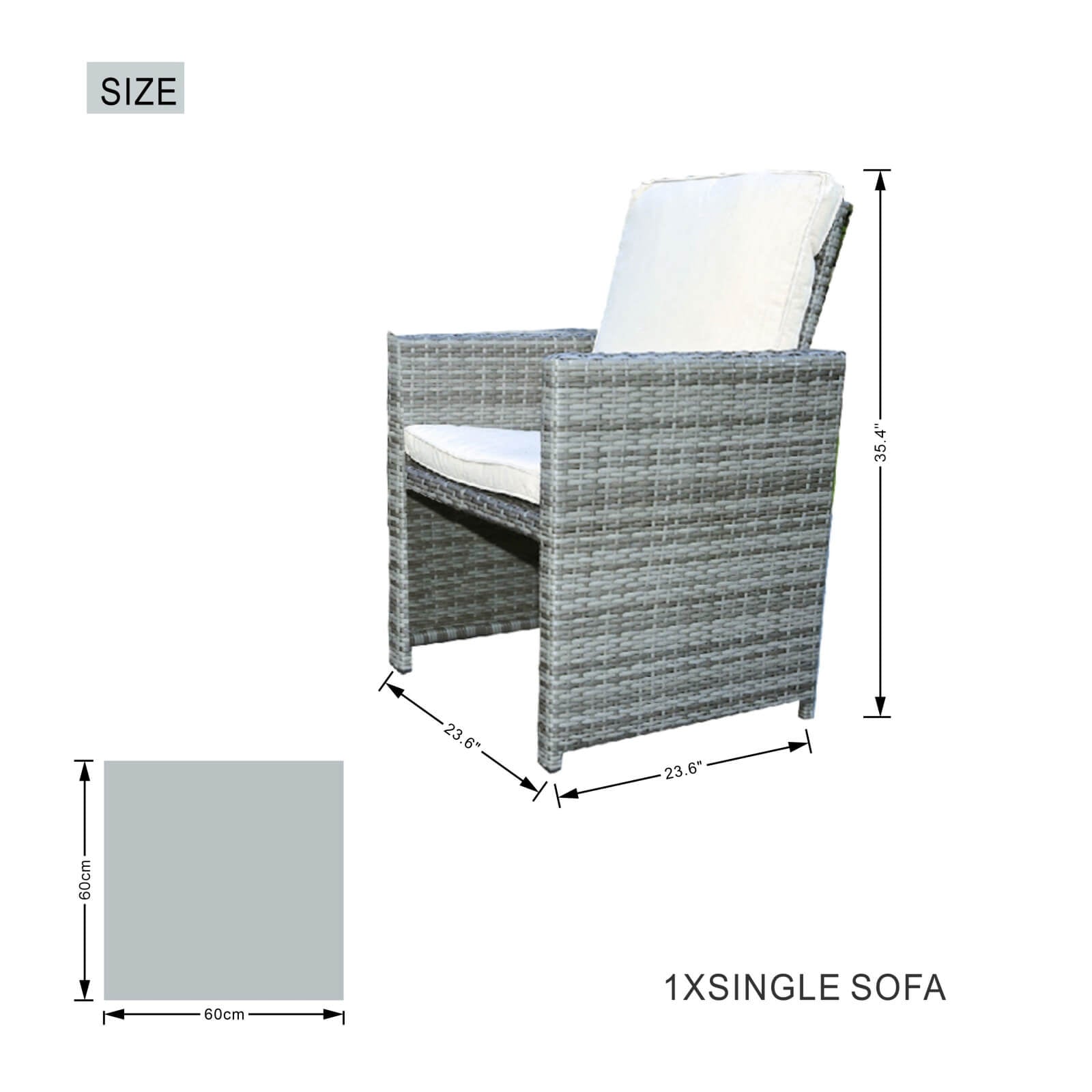 4 - Seater Outdoor Dining Set - Carmel Chairs with Cube Dining Table (PAD - 3233B) - Direct Wicker