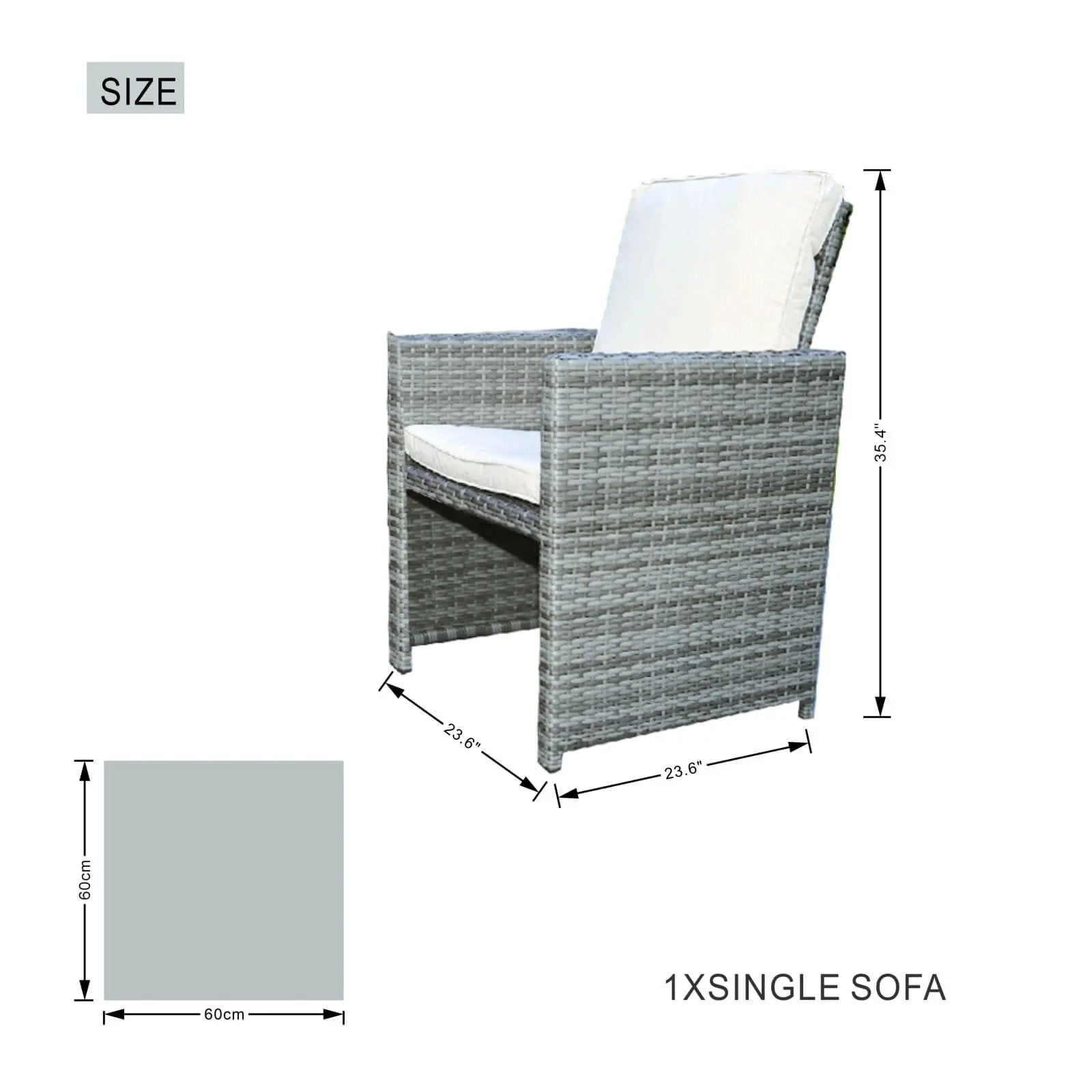 4 - Seater Outdoor Dining Set - Carmel Chairs with Cube Dining Table (PAD - 3233B) - Direct Wicker