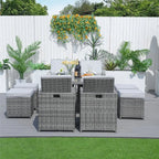 4 - Seater Outdoor Dining Set - Carmel Chairs with Cube Dining Table (PAD - 3233B) - Direct Wicker