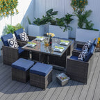 4 - Seater Outdoor Dining Set - Carmel Chairs with Cube Dining Table (PAD - 3233B) - Direct Wicker