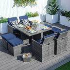 4 - Seater Outdoor Dining Set - Carmel Chairs with Cube Dining Table (PAD - 3233B) - Direct Wicker