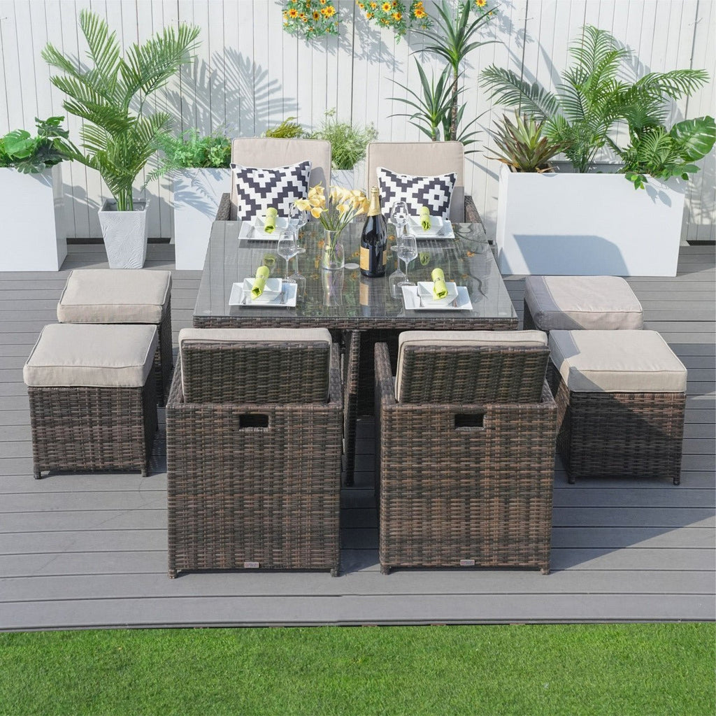 4 - Seater Outdoor Dining Set - Carmel Chairs with Cube Dining Table (PAD - 3233B) - Direct Wicker