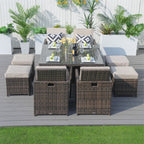 4 - Seater Outdoor Dining Set - Carmel Chairs with Cube Dining Table (PAD - 3233B) - Direct Wicker