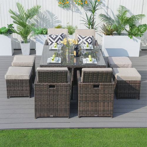 4 - Seater Outdoor Dining Set - Carmel Chairs with Cube Dining Table (PAD - 3233B) - Direct Wicker