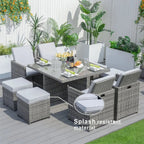 4 - Seater Outdoor Dining Set - Carmel Chairs with Cube Dining Table (PAD - 3233B) - Direct Wicker