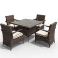 4 - Seater Outdoor Dining Set – Hampton Chairs with Cube Dining Table (PAD - 1710+1122) - Direct Wicker