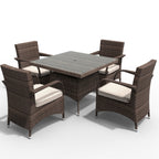 4 - Seater Outdoor Dining Set – Hampton Chairs with Cube Dining Table (PAD - 1710+1122) - Direct Wicker