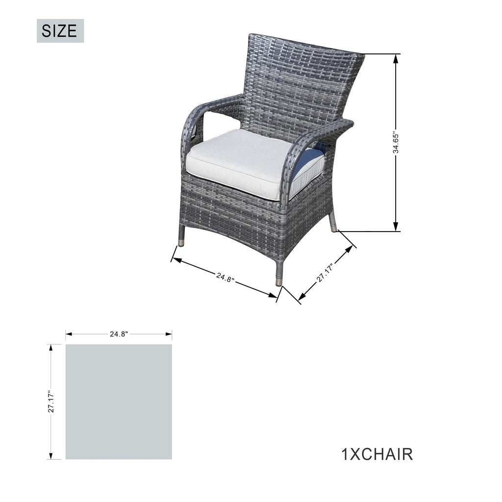 4 - Seater Outdoor Dining Set – Hampton Chairs with Cube Dining Table (PAD - 1710+1122) - Direct Wicker