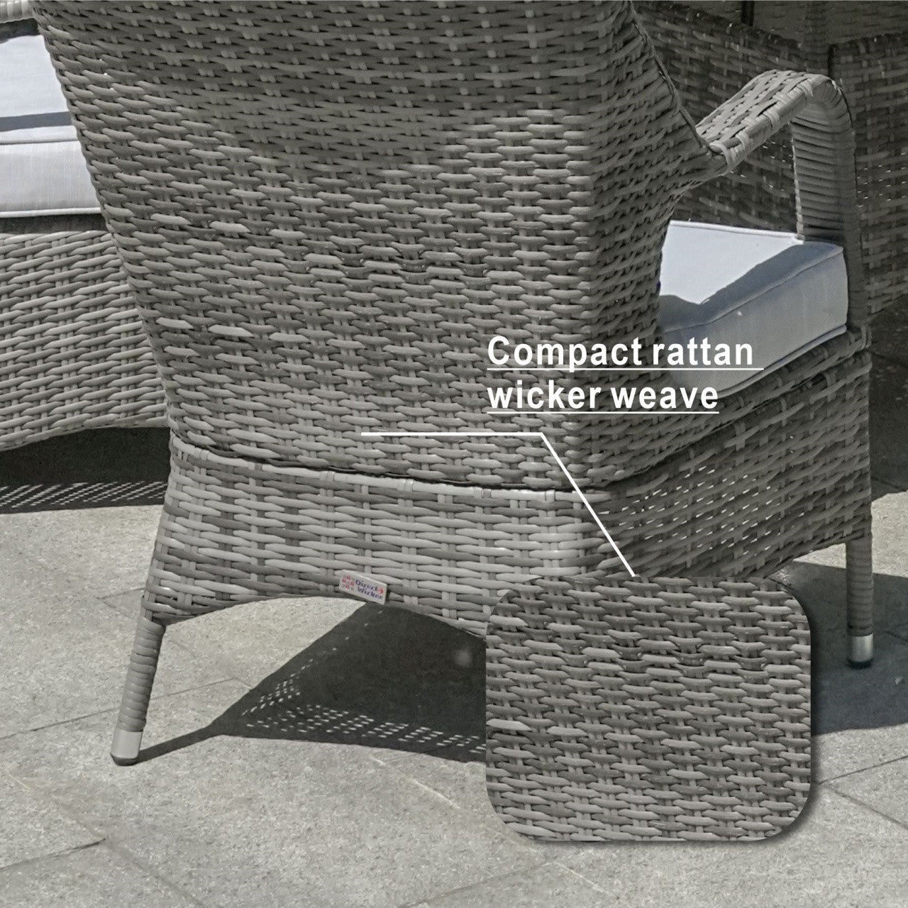 4 - Seater Outdoor Dining Set - Parma Chairs with Cube Dining Table (PAD - 1710) - Direct Wicker