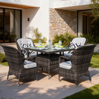 4 - Seater Outdoor Dining Set - Parma Chairs with Cube Dining Table (PAD - 1710) - Direct Wicker
