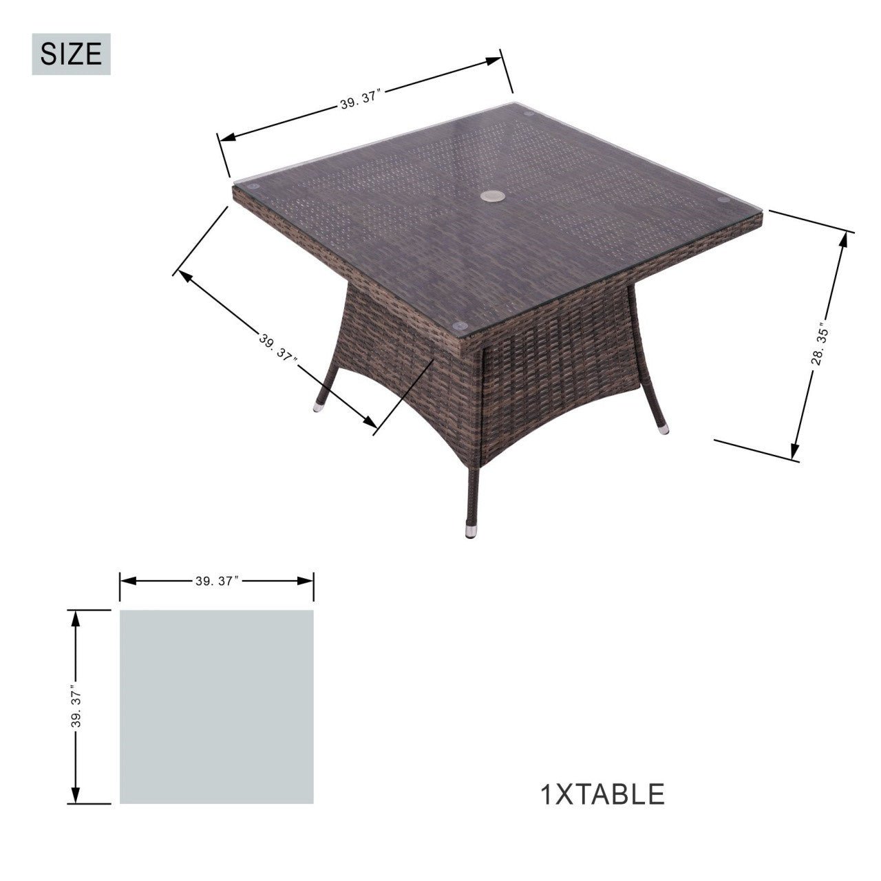 4 - Seater Outdoor Dining Set - Parma Chairs with Cube Dining Table (PAD - 1710) - Direct Wicker