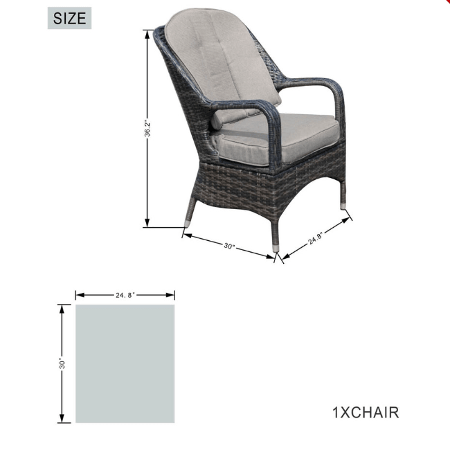 4 - Seater Outdoor Dining Set - Parma Chairs with Cube Dining Table (PAD - 1710) - Direct Wicker