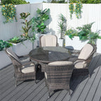 4 - Seater Outdoor Dining Set - Parma Chairs with Round Dining Table (PAD - 1709) - Direct Wicker