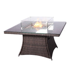 4 - Seater Outdoor Fire Pit Set - Hampton Chairs with Cube Fire Pit Table (PAG - 1104+1122) - Direct Wicker