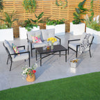 4 - Seater Outdoor Sofa Set with Cushions and Coffee Table (PAS - 2467 - SET) - Direct Wicker