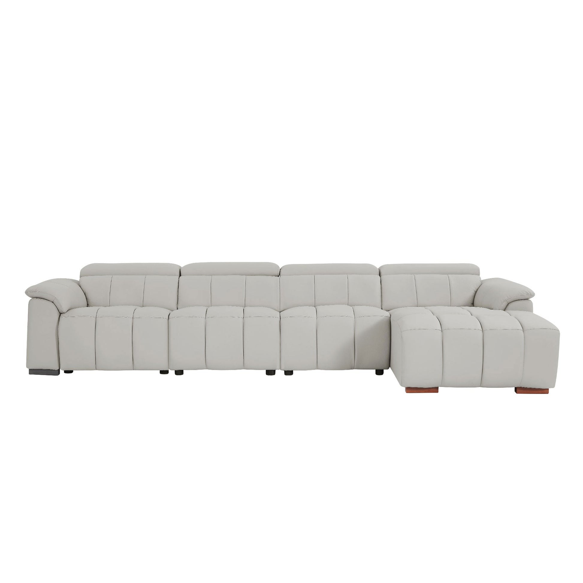 4 Seats Wall - Hugger Reclining Sofa Modern Electric Control Genuine Leather (W2582S00155) - Direct Wicker