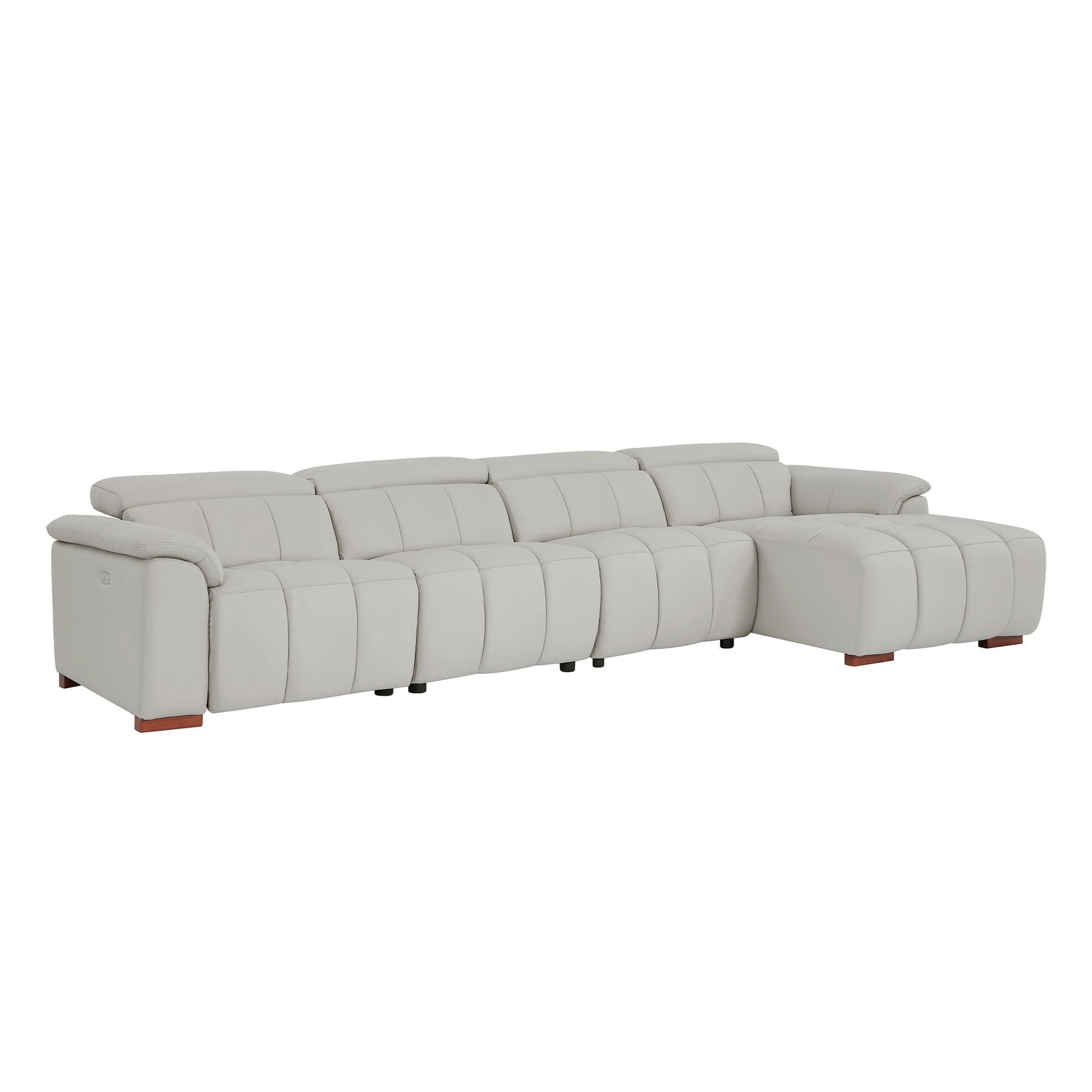 4 Seats Wall - Hugger Reclining Sofa Modern Electric Control Genuine Leather (W2582S00155) - Direct Wicker