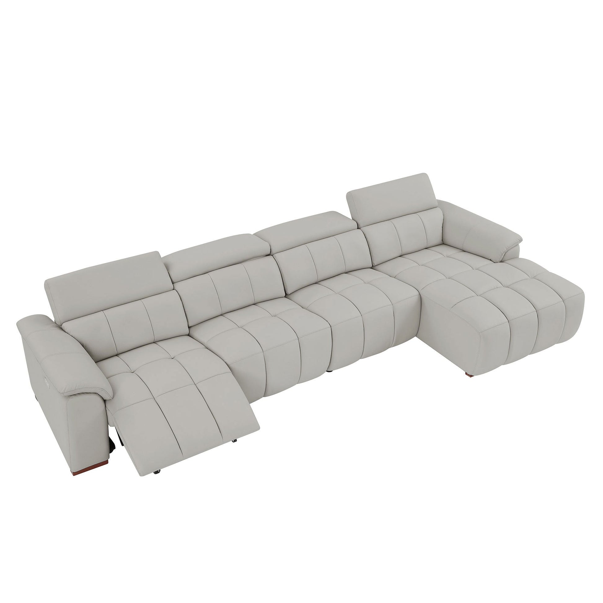 4 Seats Wall - Hugger Reclining Sofa Modern Electric Control Genuine Leather (W2582S00155) - Direct Wicker