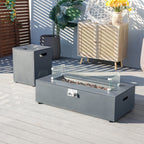 42 - inch outdoor fire pit table set (PAG - 2513 - GR - RR) - Direct Wicker