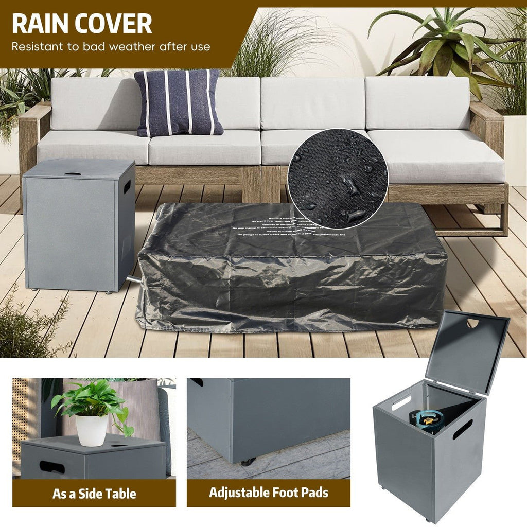 42 - inch outdoor fire pit table set (PAG - 2513 - GR - RR) - Direct Wicker