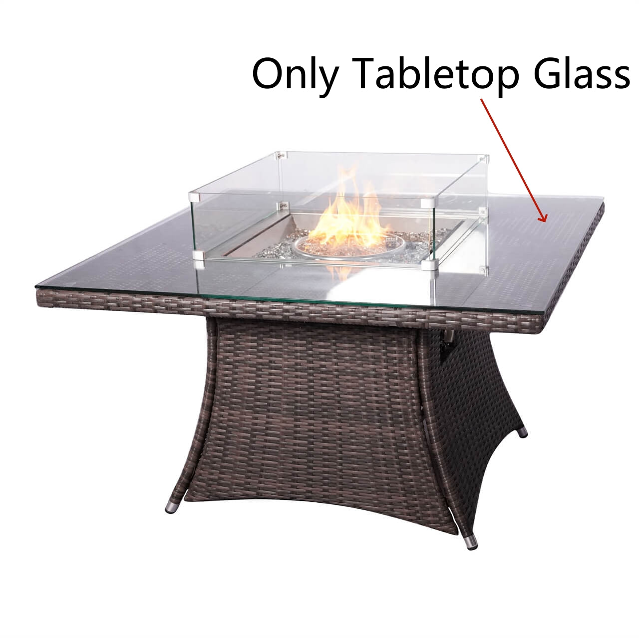 Replacement-Tabletop for PAG-1104 with Glass Beads (Replacement-PAG-1104-BR-1-CQT) - Direct Wicker