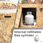 TerraFlame Round Faux Wood Fire Pit Table for Outdoor Use (PAG-2180) - Direct Wicker