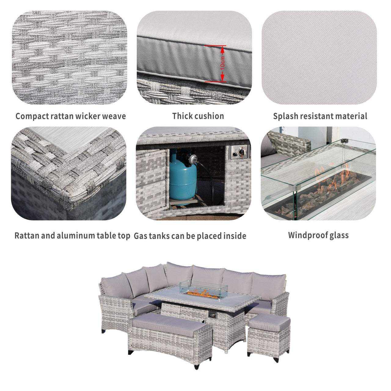 Outdoor Fire Pit Sofa Set 5-Piece (PAF-2001)