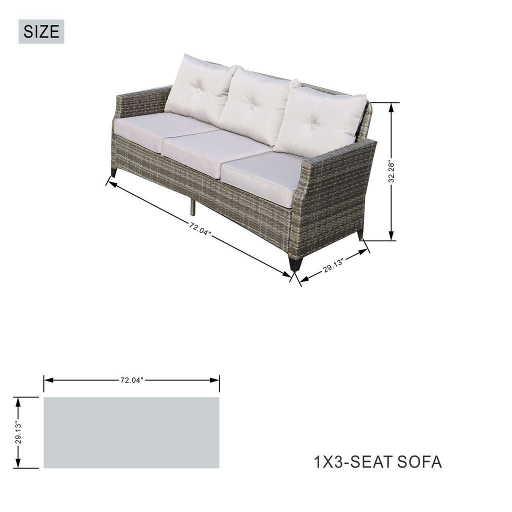 5 - Piece Outdoor Patio Fire Pit Set Fire Pit Table with Seating Sofas in Gray (PAF - 1802) - Direct Wicker