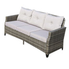 5 - Piece Outdoor Patio Fire Pit Set Fire Pit Table with Seating Sofas in Gray (PAF - 1802) - Direct Wicker