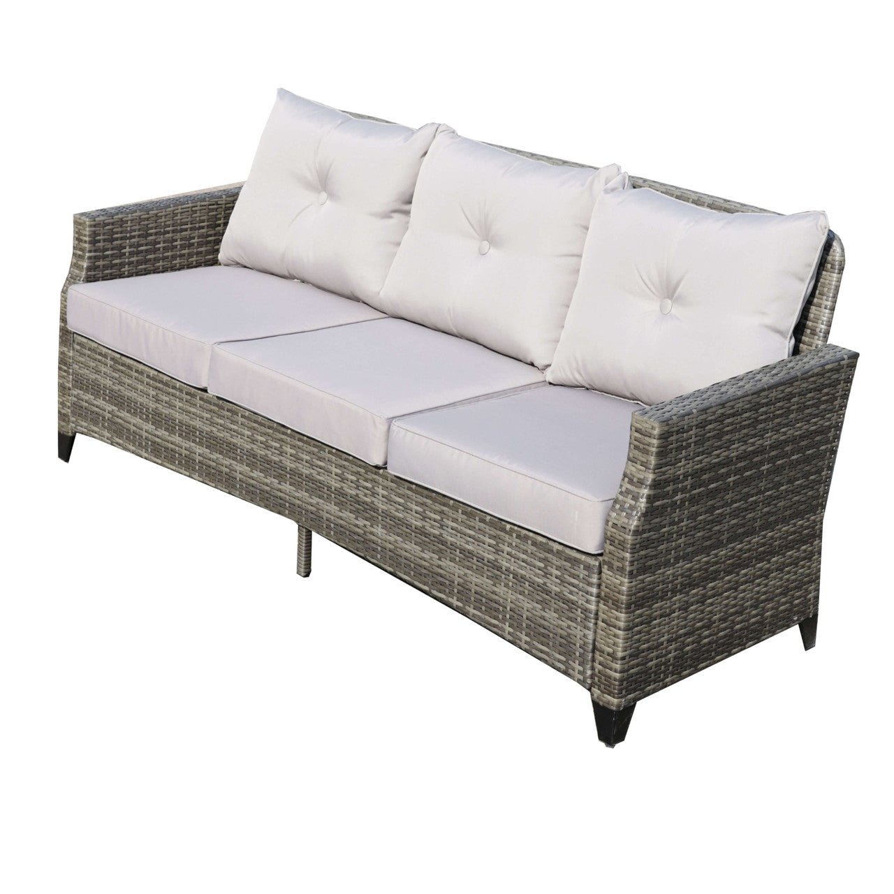 5 - Piece Outdoor Patio Fire Pit Set Fire Pit Table with Seating Sofas in Gray (PAF - 1802) - Direct Wicker