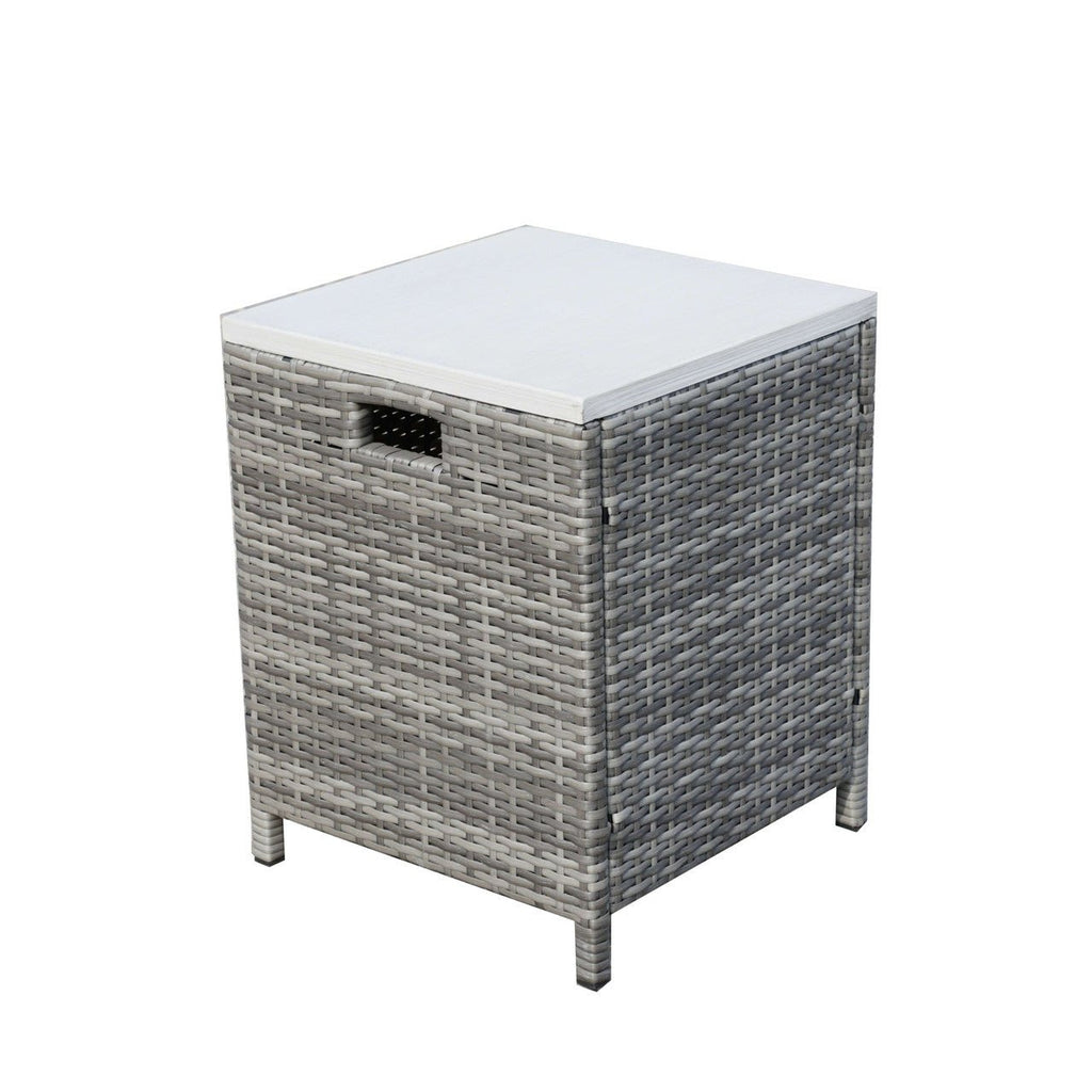 5 - Piece Outdoor Patio Fire Pit Set Fire Pit Table with Seating Sofas in Gray (PAF - 1802) - Direct Wicker