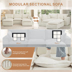 5 Pieces 3-Seat Modular Sectional Sofa (PAS-2637-LS+MS+RS+FT2) - Direct Wicker
