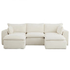 5 Pieces 3-Seat Modular Sectional Sofa (PAS-2637-LS+MS+RS+FT2) - Direct Wicker