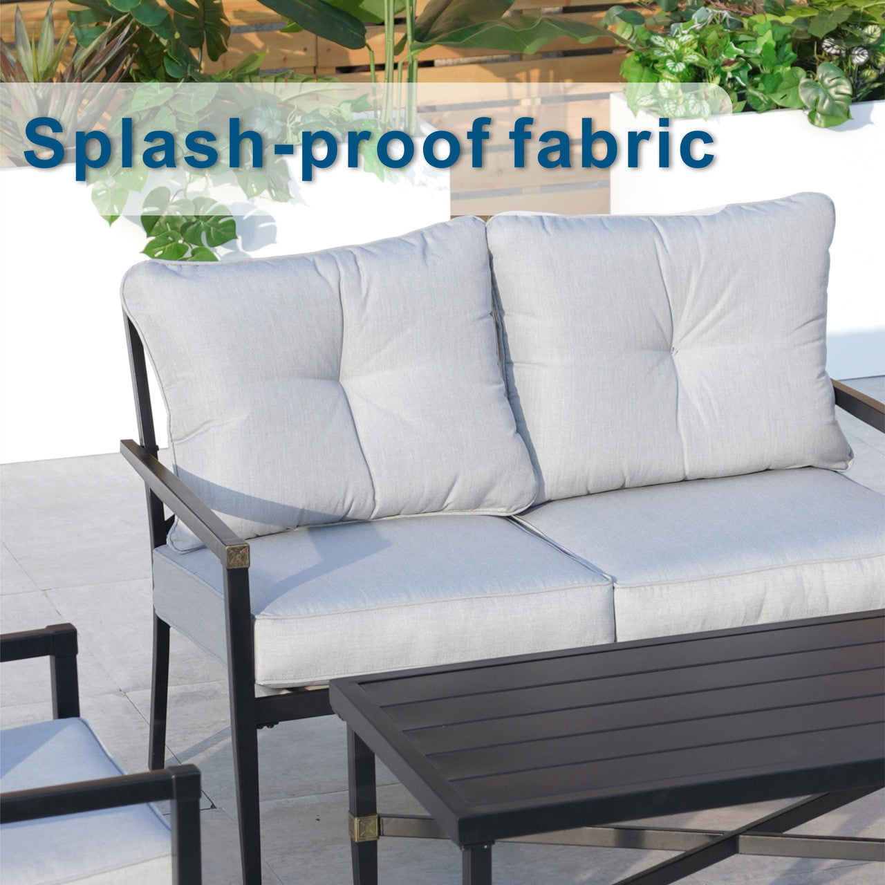 4-Seater Outdoor Sofa Set with Cushions and Coffee Table (PAS-2467-SET)