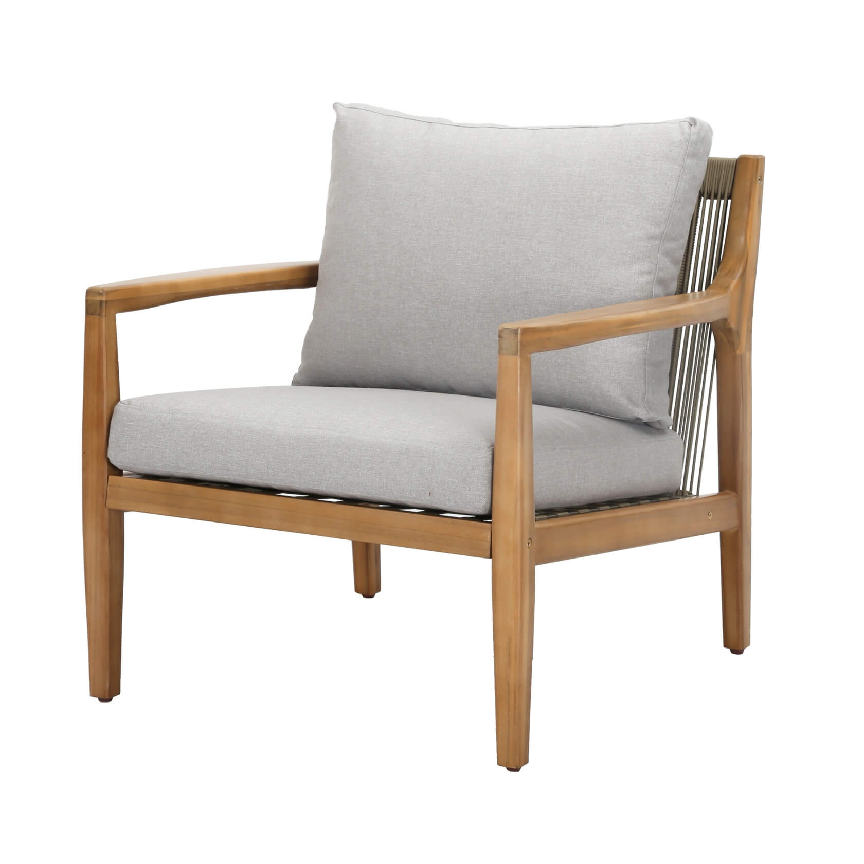 Rebel 4-Seater Wood Patio Conversation Set with Side Table (PAS-2513-2SC+SC*2+TA+ST)