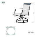 6-Piece Outdoor Dining Set with 2 Swivel Chairs (PAD-2465-DG) - Direct Wicker