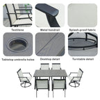 6-Piece Outdoor Dining Set with 2 Swivel Chairs (PAD-2465-DG) - Direct Wicker